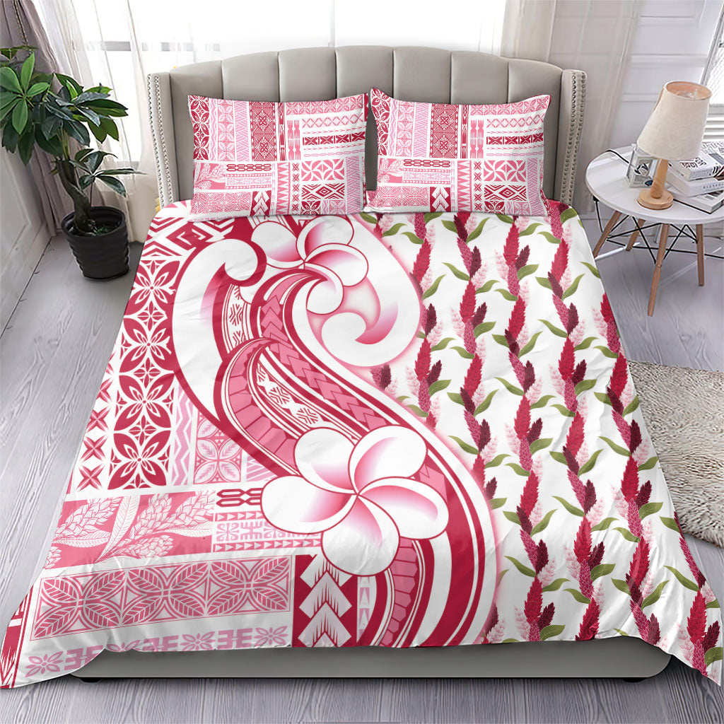 Samoa Teuila Bedding Set White Samoan Siapo Motifs