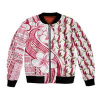 Samoa Teuila Bomber Jacket White Samoan Siapo Motifs