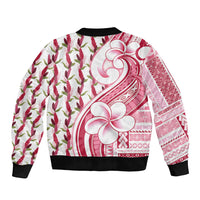 Samoa Teuila Bomber Jacket White Samoan Siapo Motifs