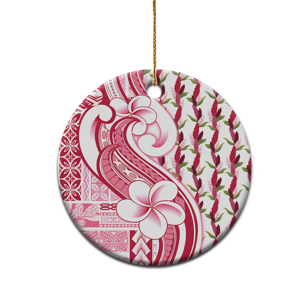 Samoa Teuila Ceramic Ornament White Samoan Siapo Motifs
