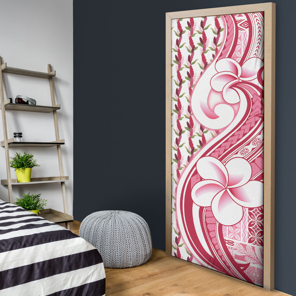 Samoa Teuila Door Cover White Samoan Siapo Motifs