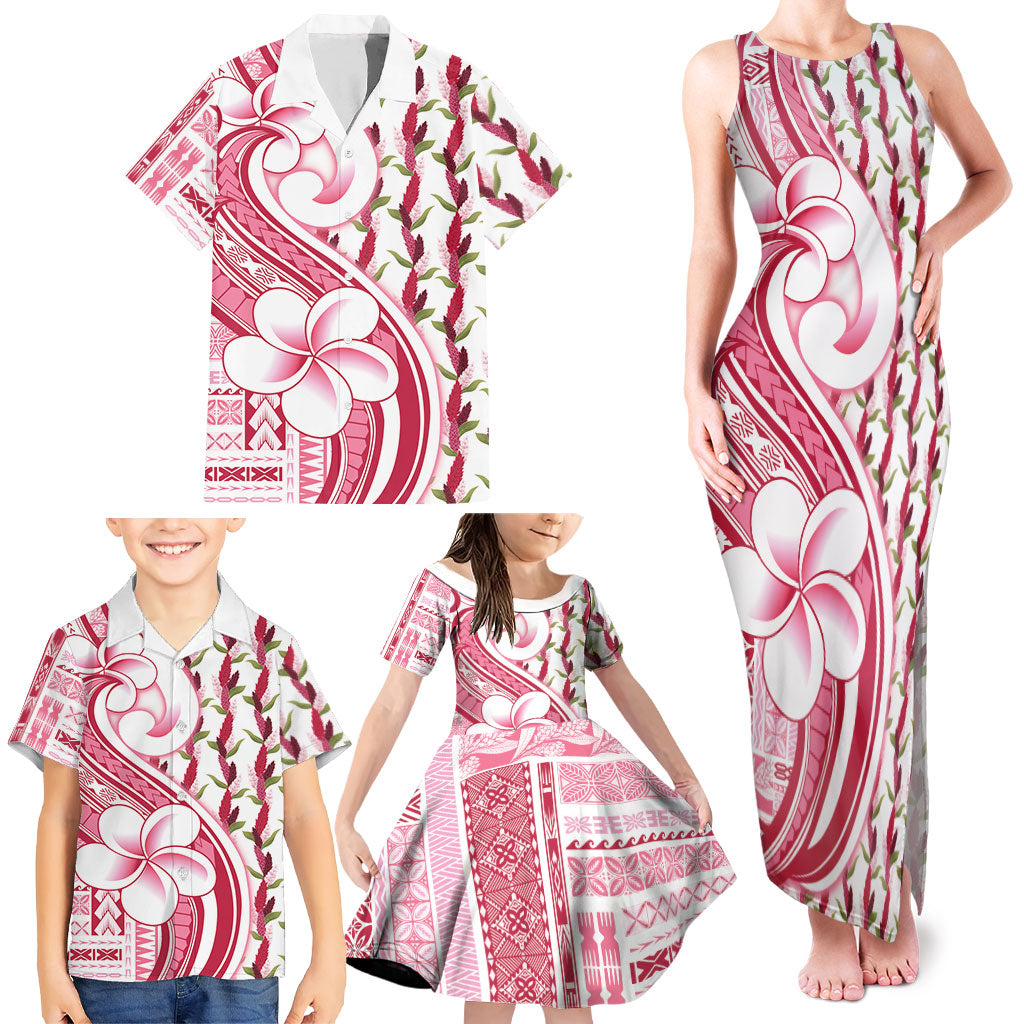 Samoa Teuila Family Matching Tank Maxi Dress and Hawaiian Shirt White Samoan Siapo Motifs LT05 - Polynesian Pride