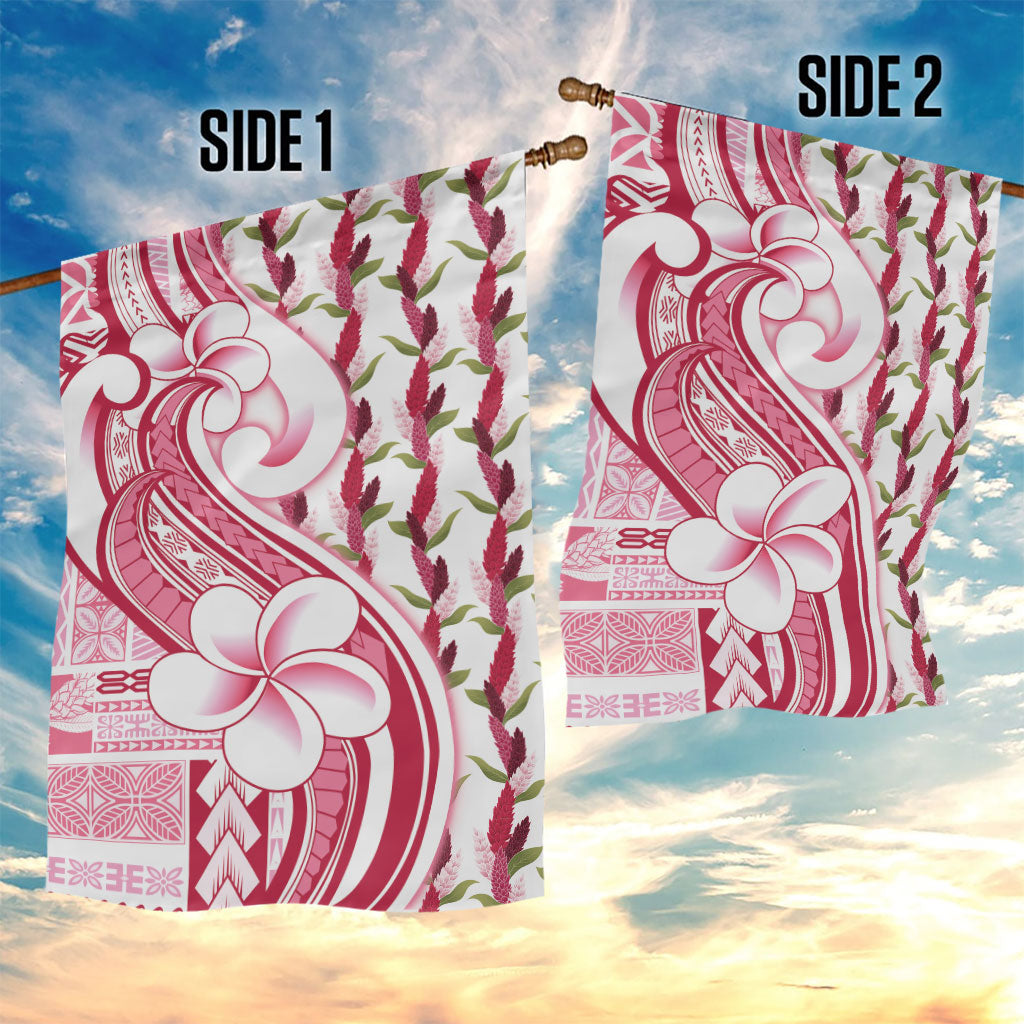 Samoa Teuila Garden Flag White Samoan Siapo Motifs