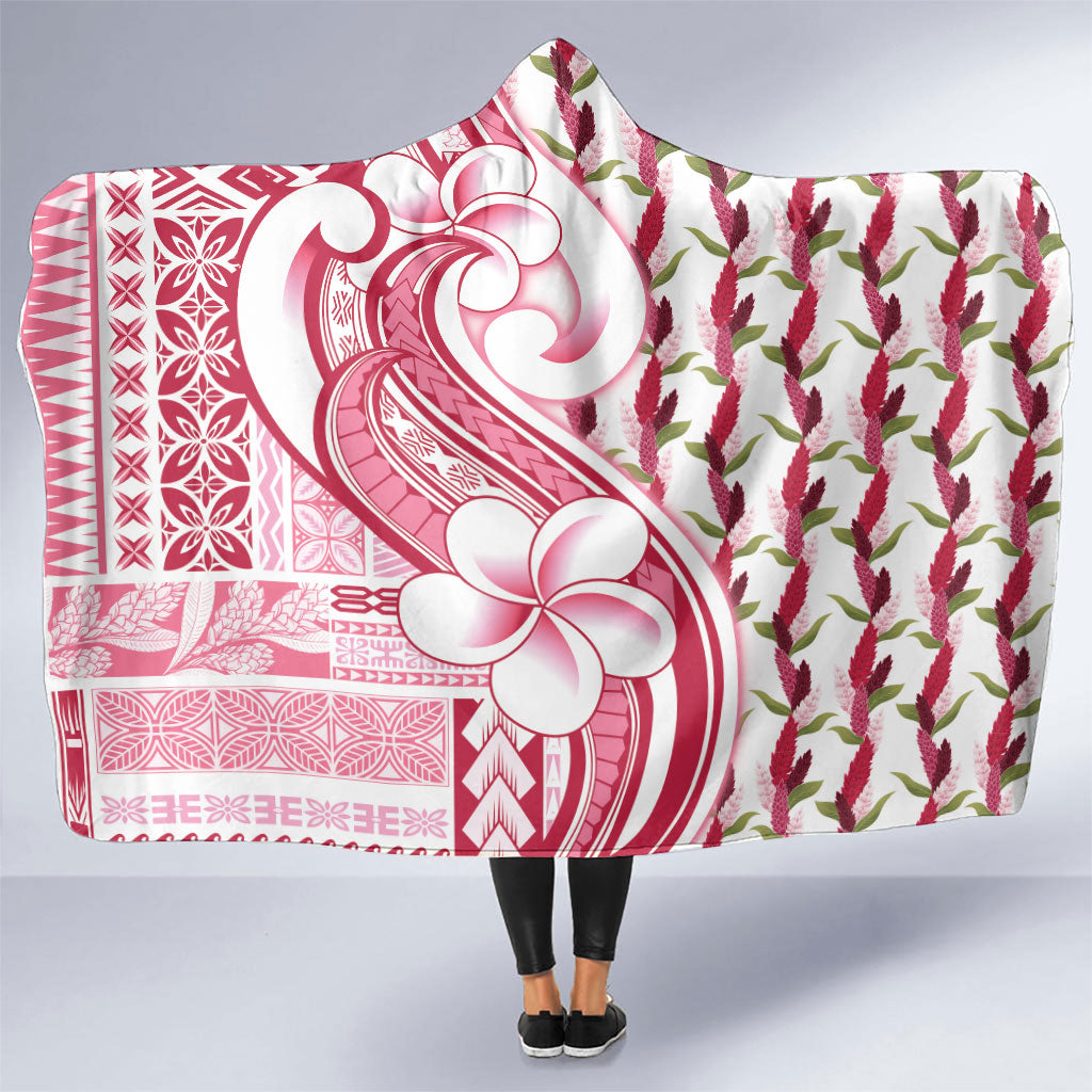 Samoa Teuila Hooded Blanket White Samoan Siapo Motifs