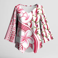 Samoa Teuila Kimono Sleeve Blouse White Samoan Siapo Motifs