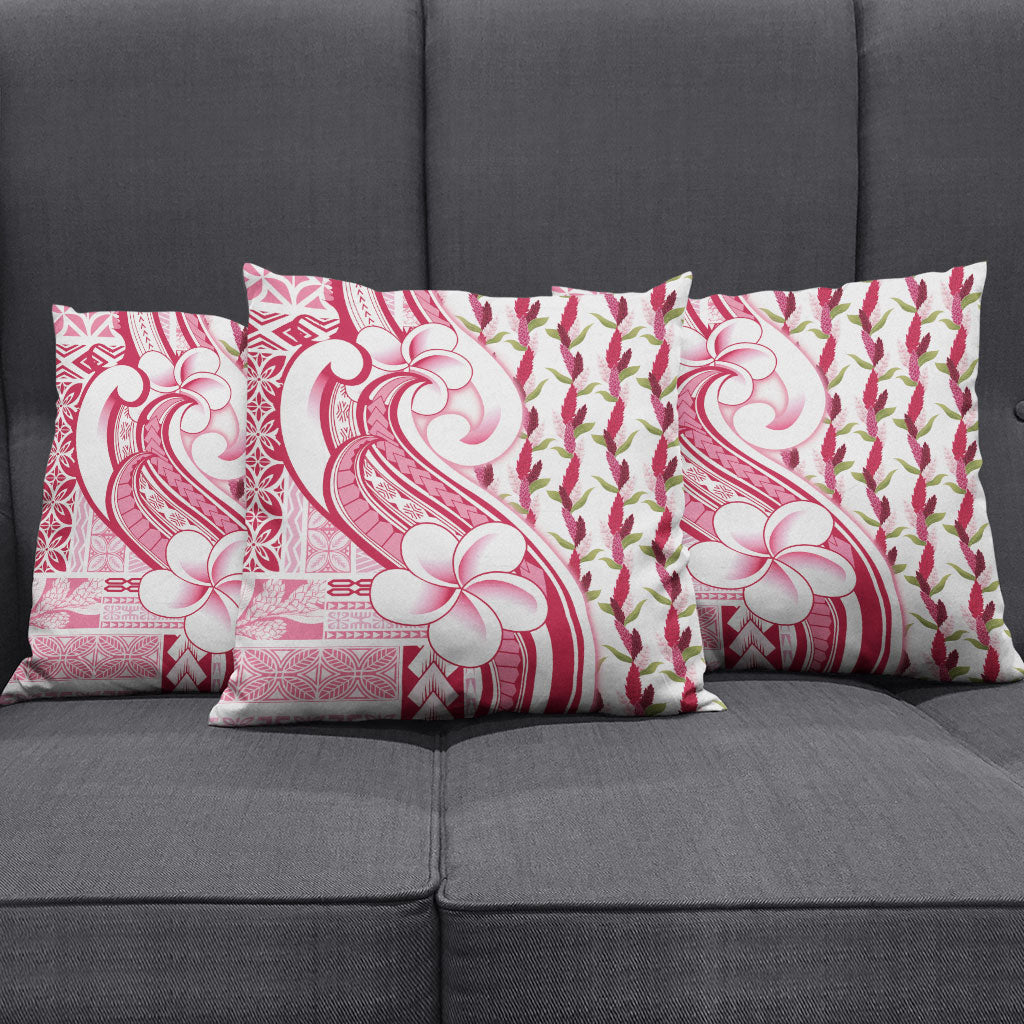 Samoa Teuila Pillow Cover White Samoan Siapo Motifs LT05 - Polynesian Pride