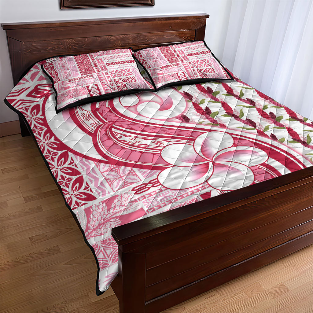 Samoa Teuila Quilt Bed Set White Samoan Siapo Motifs