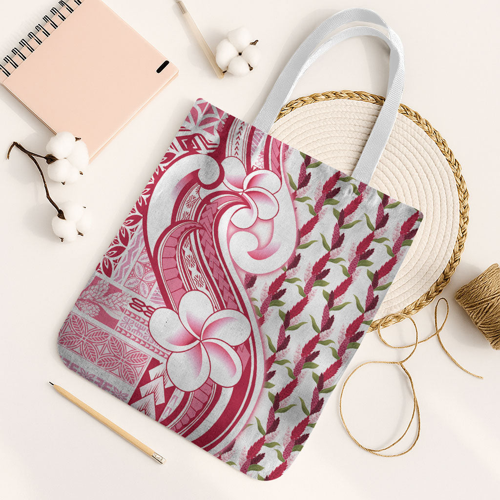 Samoa Teuila Tote Bag White Samoan Siapo Motifs LT05 White Strap One Size White - Polynesian Pride