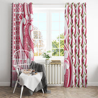 Samoa Teuila Window Curtain White Samoan Siapo Motifs