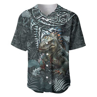Hawaii Mo'o Lizard God Baseball Jersey Polynesian Style LT05 Green - Polynesian Pride
