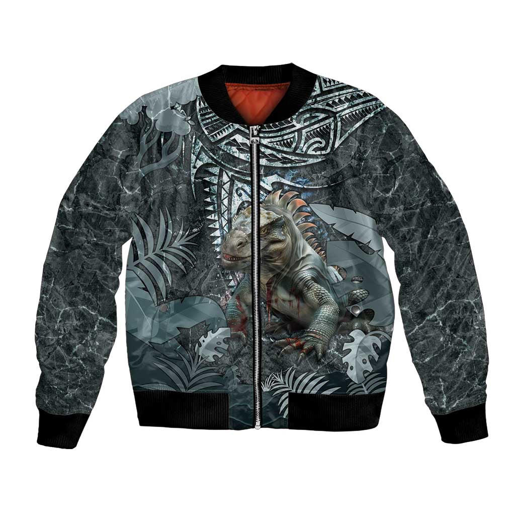 Hawaii Mo'o Lizard God Bomber Jacket Polynesian Style LT05 Unisex Green - Polynesian Pride