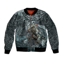 Hawaii Mo'o Lizard God Bomber Jacket Polynesian Style LT05 Unisex Green - Polynesian Pride