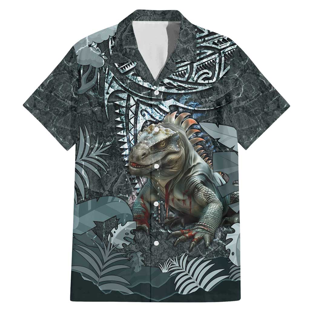 Hawaii Mo'o Lizard God Family Matching Mermaid Dress and Hawaiian Shirt Polynesian Style