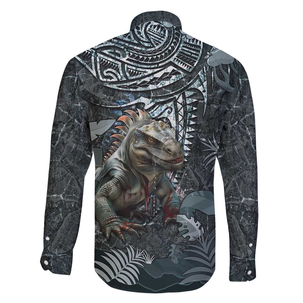 Hawaii Mo'o Lizard God Family Matching Short Sleeve Bodycon Dress and Hawaiian Shirt Polynesian Style