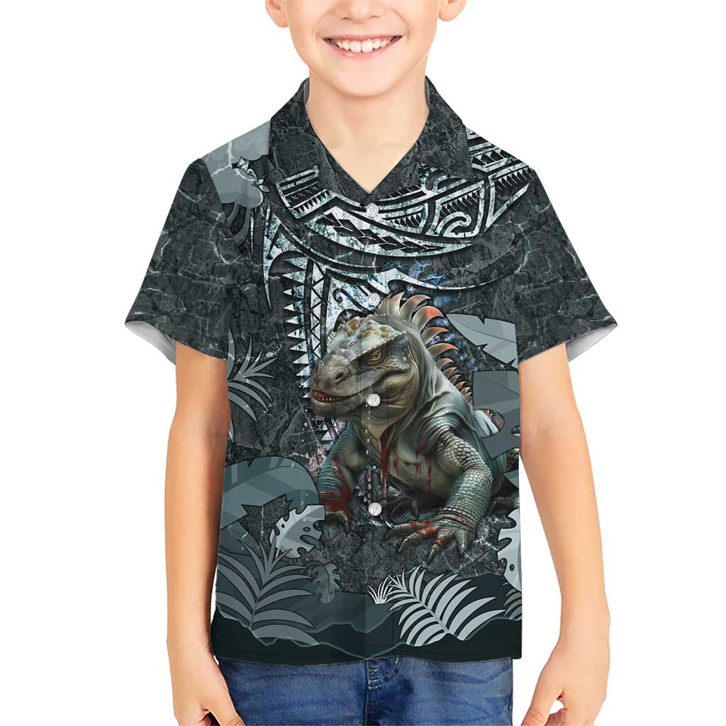 Hawaii Mo'o Lizard God Kid Hawaiian Shirt Polynesian Style LT05 Kid Green - Polynesian Pride