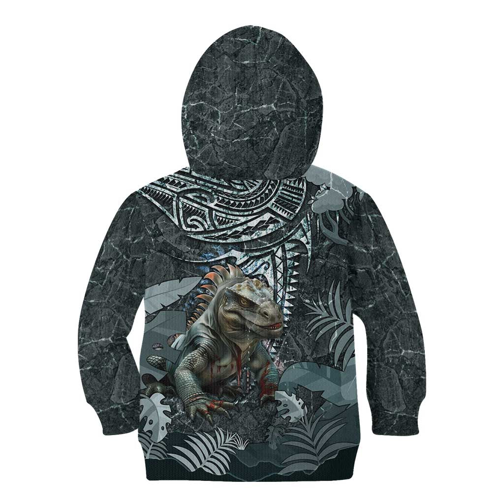 Hawaii Mo'o Lizard God Kid Hoodie Polynesian Style