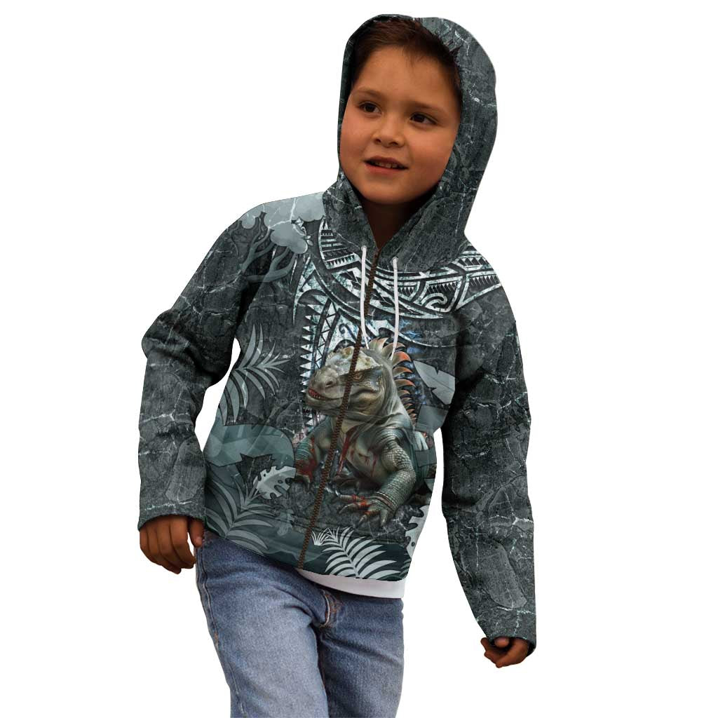 Hawaii Mo'o Lizard God Kid Hoodie Polynesian Style