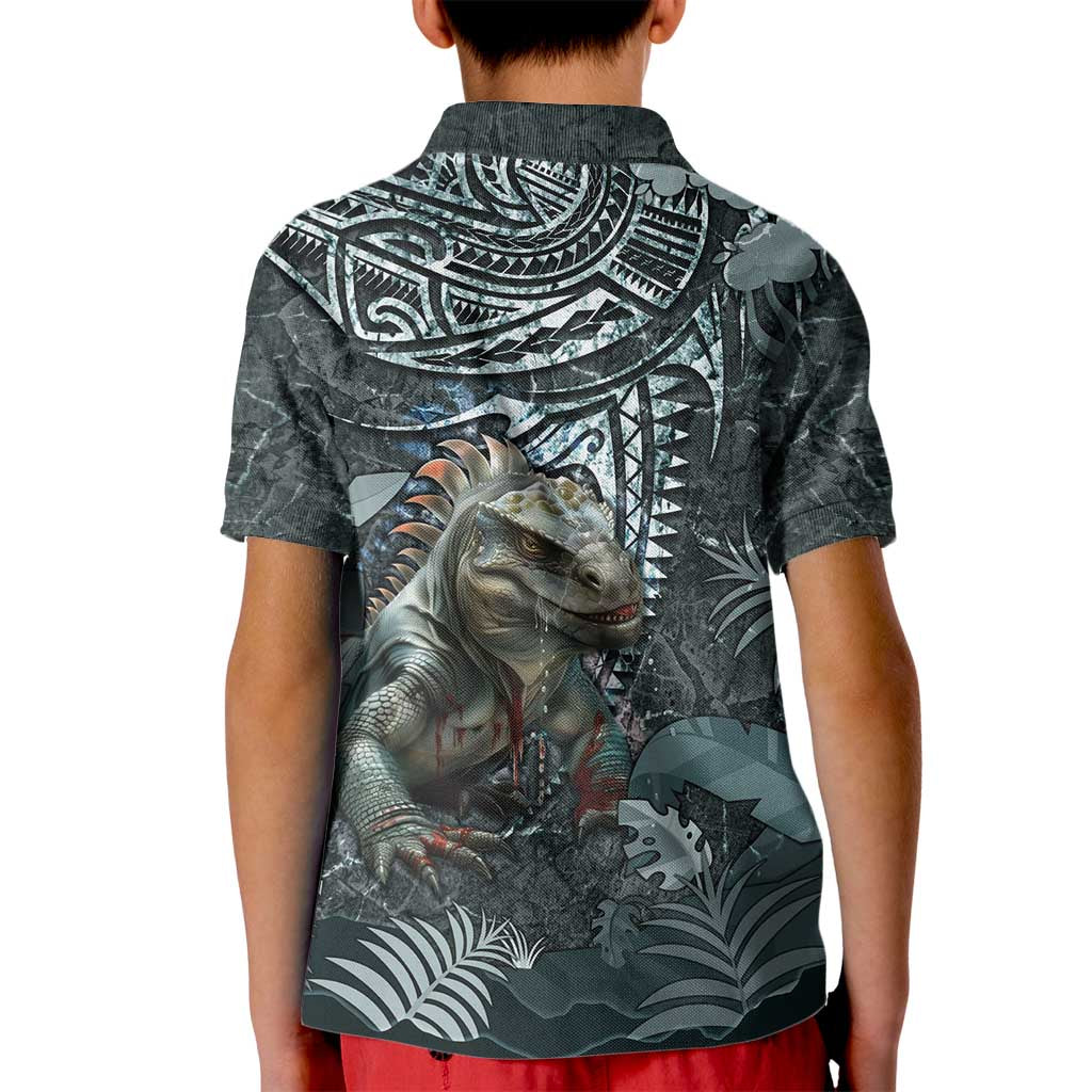 Hawaii Mo'o Lizard God Kid Polo Shirt Polynesian Style
