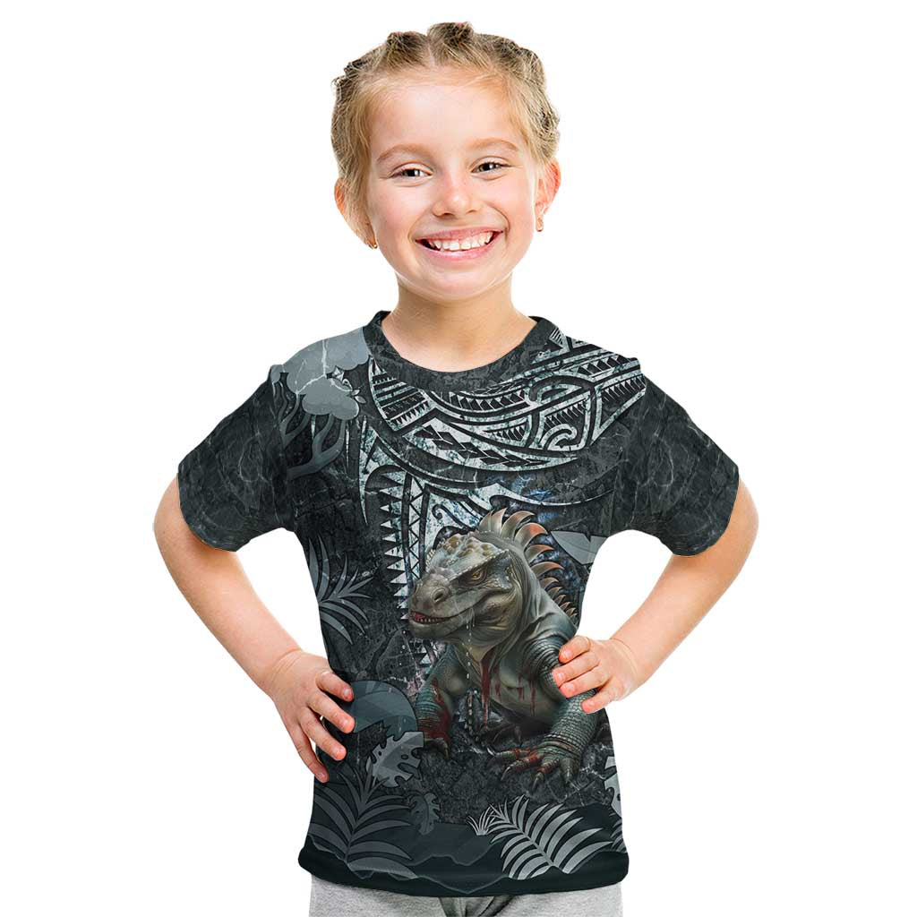 Hawaii Mo'o Lizard God Kid T Shirt Polynesian Style LT05 Green - Polynesian Pride
