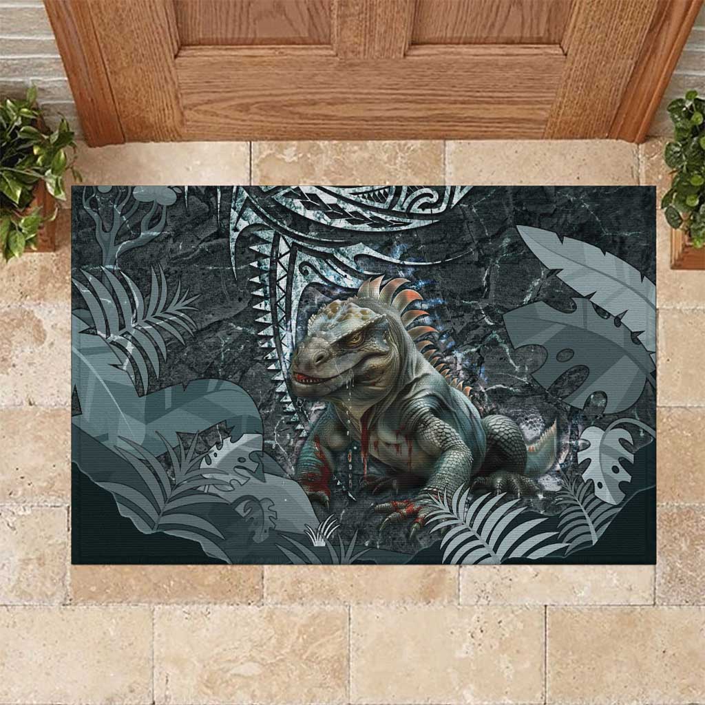 Hawaii Mo'o Lizard God Rubber Doormat Polynesian Style