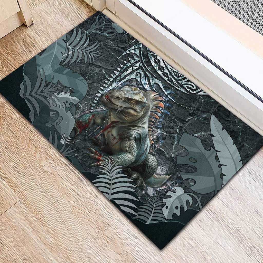 Hawaii Mo'o Lizard God Rubber Doormat Polynesian Style