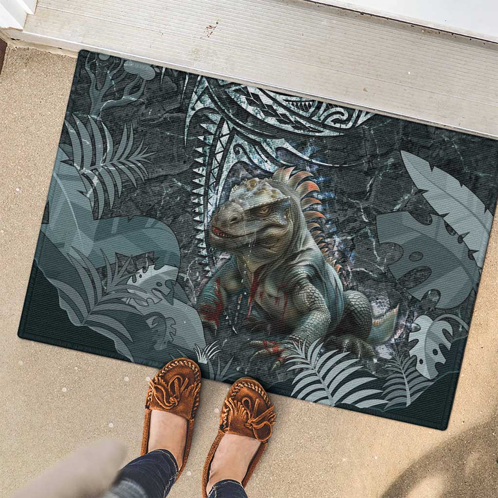 Hawaii Mo'o Lizard God Rubber Doormat Polynesian Style