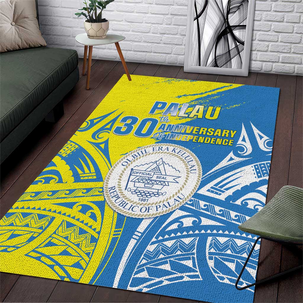 Palau Independence Day Area Rug Happy 30th Anniversary