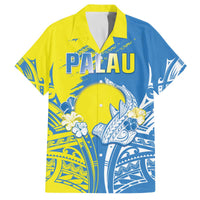 Palau Independence Day Family Matching Puletasi and Hawaiian Shirt Happy 30th Anniversary LT05 Dad's Shirt - Short Sleeve Blue - Polynesian Pride