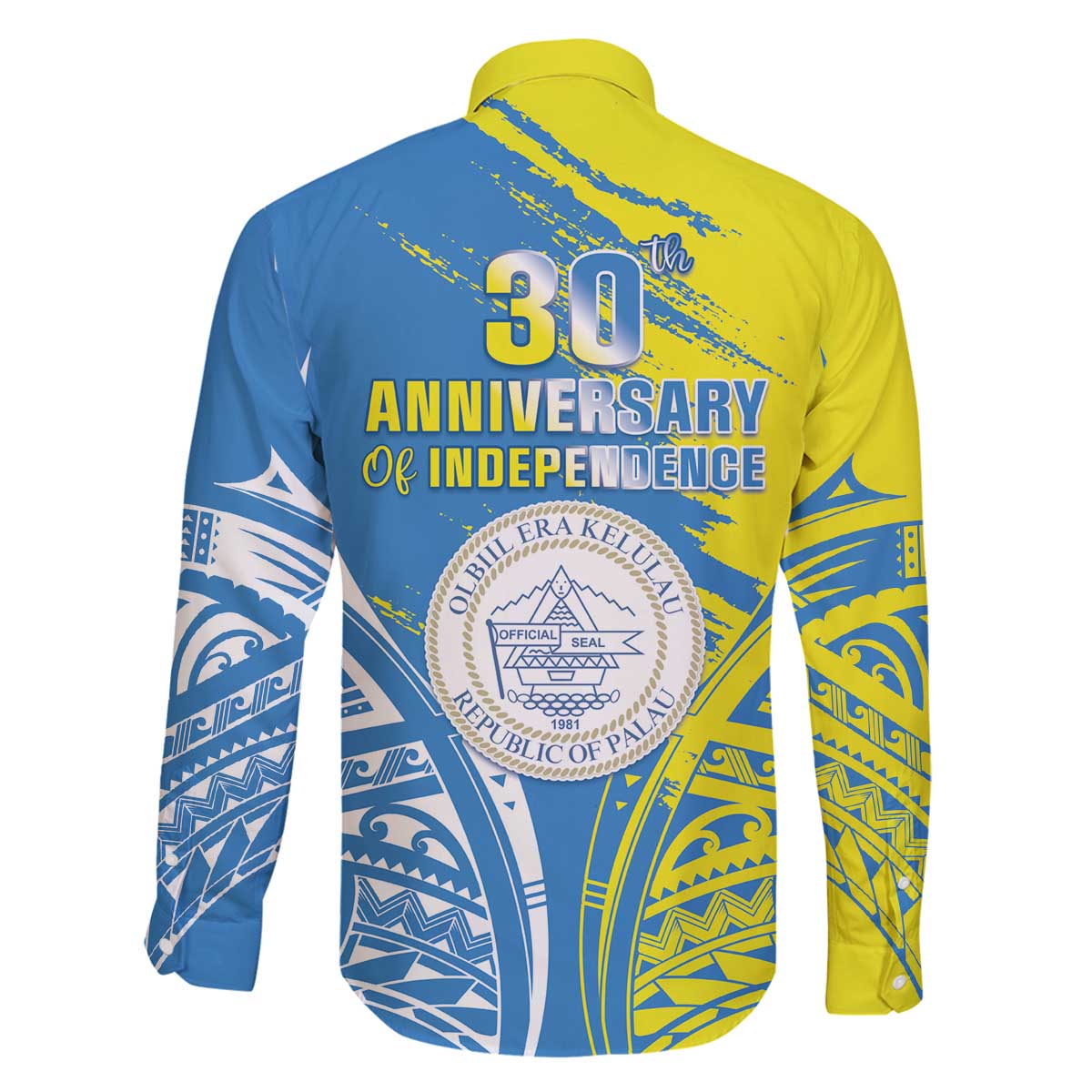 Palau Independence Day Family Matching Puletasi and Hawaiian Shirt Happy 30th Anniversary LT05 - Polynesian Pride