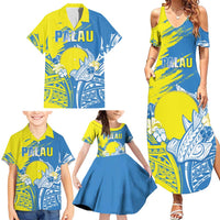 Palau Independence Day Family Matching Summer Maxi Dress and Hawaiian Shirt Happy 30th Anniversary LT05 - Polynesian Pride