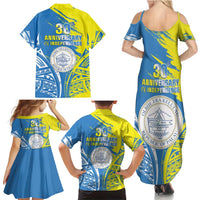 Palau Independence Day Family Matching Summer Maxi Dress and Hawaiian Shirt Happy 30th Anniversary LT05 - Polynesian Pride