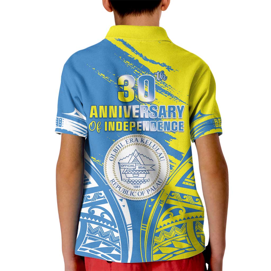 Palau Independence Day Kid Polo Shirt Happy 30th Anniversary LT05 - Polynesian Pride