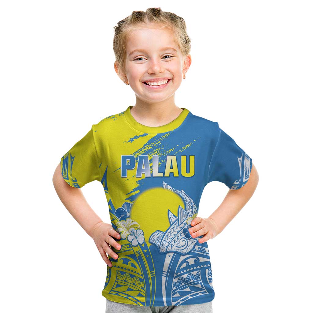 Palau Independence Day Kid T Shirt Happy 30th Anniversary LT05 Blue - Polynesian Pride