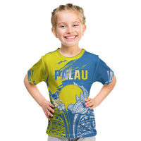Palau Independence Day Kid T Shirt Happy 30th Anniversary LT05 Blue - Polynesian Pride