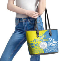 Palau Independence Day Leather Tote Bag Happy 30th Anniversary LT05 - Polynesian Pride