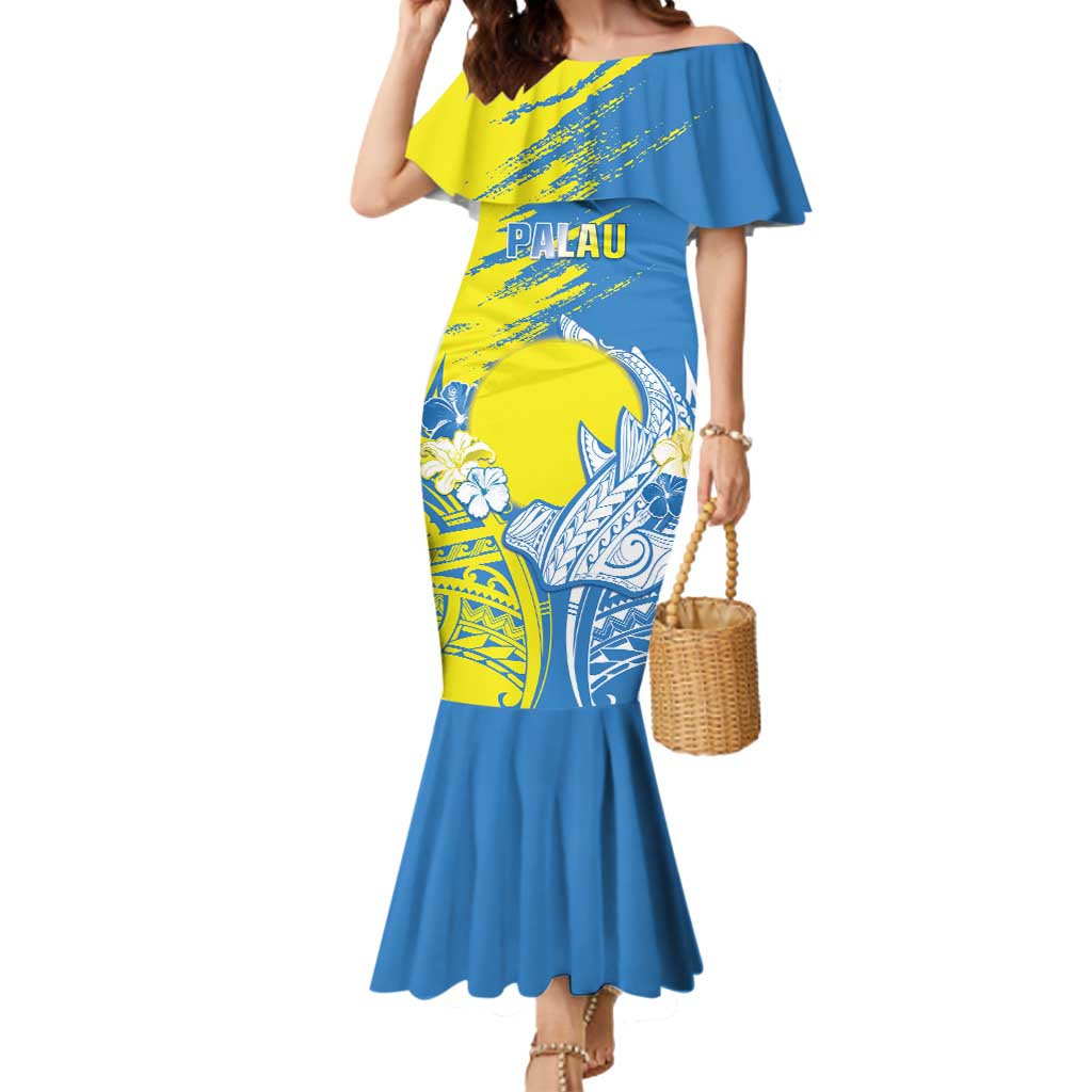 Palau Independence Day Mermaid Dress Happy 30th Anniversary LT05 Women Blue - Polynesian Pride