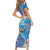 Happy Diwali Festival Short Sleeve Bodycon Dress Diya Lamp Rangoli With Polynesian Pattern