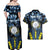 Personalised Palau Couples Matching Off Shoulder Maxi Dress and Hawaiian Shirt Polynesian Dolphin Tropical Hibiscus Style