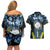 Personalised Palau Couples Matching Off Shoulder Short Dress and Hawaiian Shirt Polynesian Dolphin Tropical Hibiscus Style