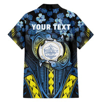 Personalised Palau Family Matching Long Sleeve Bodycon Dress and Hawaiian Shirt Polynesian Dolphin Tropical Hibiscus Style