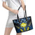 Palau Leather Tote Bag Polynesian Dolphin Tropical Hibiscus Style