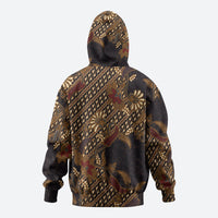 Indonesian Parang Batik Hoodie Brown Gold Floral Pattern LT05 - Polynesian Pride