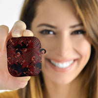 Indonesian Parang Batik AirPods Case Red Floral Pattern