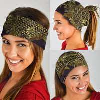 Indonesian Parang Batik Neck Gaiter Yellow Floral Pattern