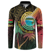 Vanuatu Espiritu Santo Island Button Sweatshirt Beach Landscape LT05 Black - Polynesian Pride