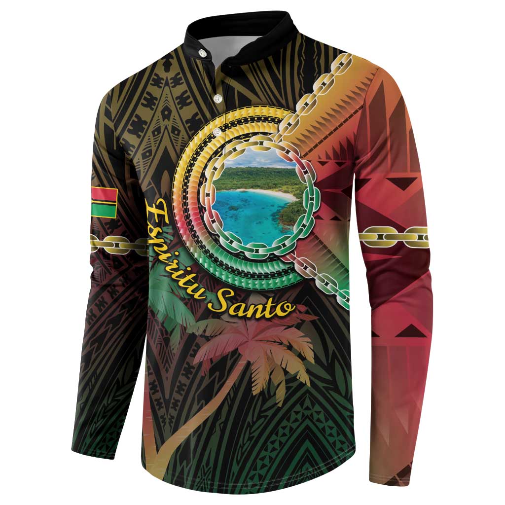 Vanuatu Espiritu Santo Island Button Sweatshirt Beach Landscape LT05 - Polynesian Pride