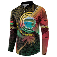 Vanuatu Espiritu Santo Island Button Sweatshirt Beach Landscape LT05 - Polynesian Pride