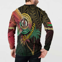 Vanuatu Espiritu Santo Island Button Sweatshirt Beach Landscape LT05 - Polynesian Pride