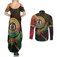 Vanuatu Espiritu Santo Island Couples Matching Summer Maxi Dress and Long Sleeve Button Shirt Beach Landscape
