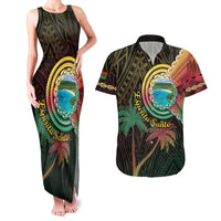 Vanuatu Espiritu Santo Island Couples Matching Tank Maxi Dress and Hawaiian Shirt Beach Landscape